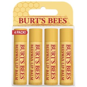 Burts Bees Parabens Free Natural Lip Balm Beeswax 4 Count